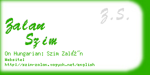 zalan szim business card